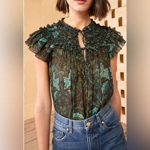 Ulla Johnson Signe Top in Rainforest